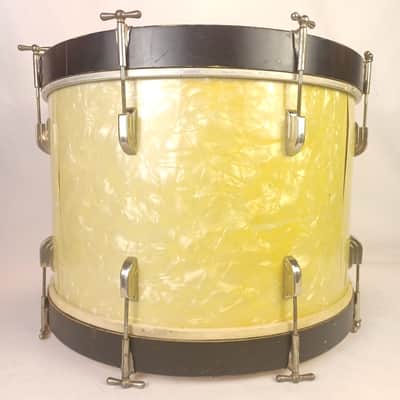 Leedy&Ludwig 14x22"Jan-1953 WMP 3Ply Jasper Bass Drum Vintage White Marine Pearl image 3