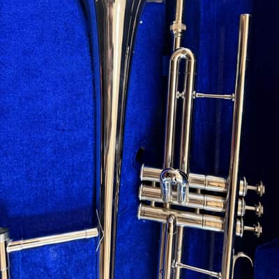 Silver Valve trombone, with case and mouthpiece image 2