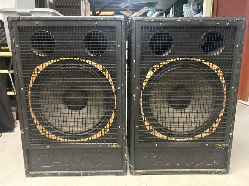 Tannoy Puma 15” dual concentric speaker pair 1980s wildcat series image 1