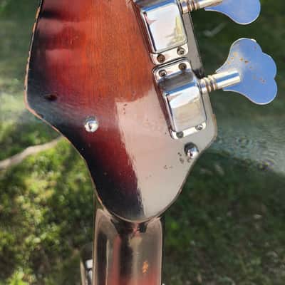Univox Hi Flyer Bass Tobacco Burst w Speed Bump Pups 1960s Japan image 8