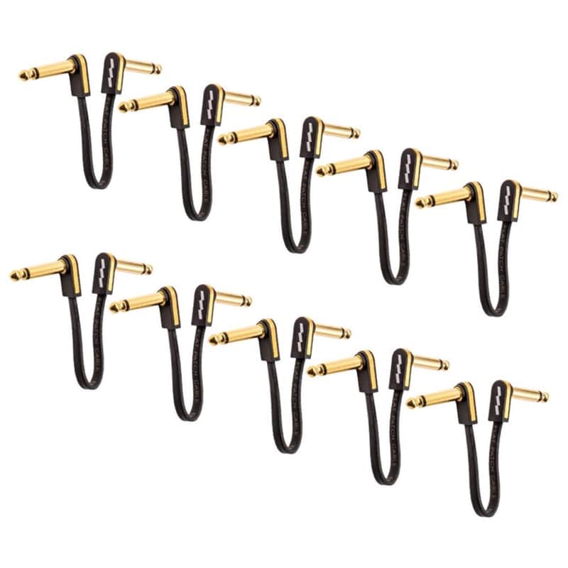 EBS Premium Gold Flat Patch Cable, 10cm, 10-Pack image 1