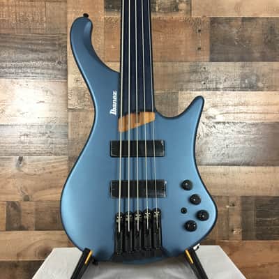 Ibanez EHB1005F Fretless 5-string Bass Guitar, Artic Ocean Matte, Gig Bag, 159 image 2
