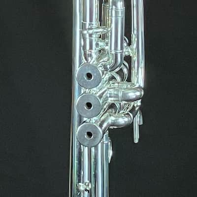 BERKELEY Raw Brass STD Eb/D Trumpet w/ Extra Silver D Bell 2019ish - SILVER PLATED image 7