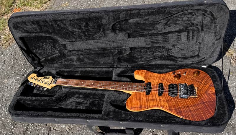 2000s ESP TE-350DT Telecaster W/Floyd Rose HSS Natural Flame Koa Tele TE350 image 1