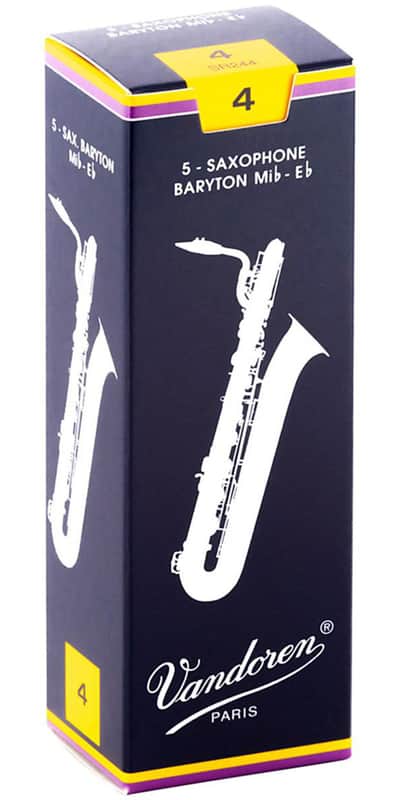 Vandoren SR244 Traditional Baritone Sax Reeds - Strength 4.0 (Box of 5) image 1