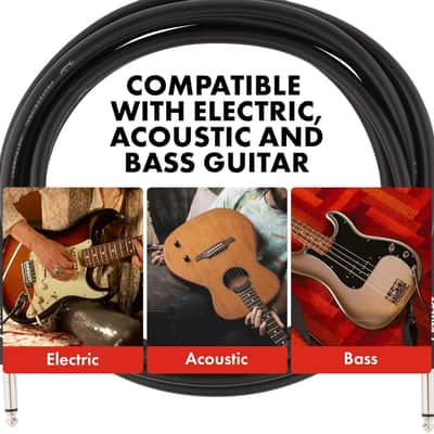Fender Professional Series Instrument Cable, Guitar Cable, Guitar Accessories, Straight/Straight, Black, 15ft image 4