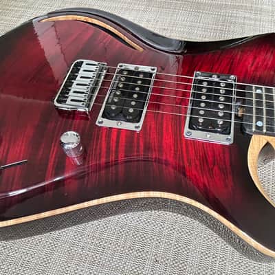 Brubaker K-4 NC (Nashville Custom) semi-hollow 2002 RED/BLACK Tiger Maple Semi Hollow w/ Hard Case image 7
