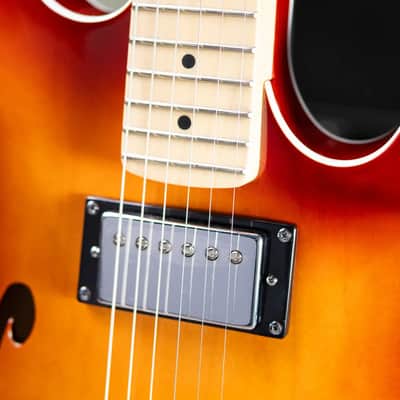 Squier Affinity Series Starcaster Deluxe Semi-Hollow Electric Guitar - Sienna Sunburst image 8