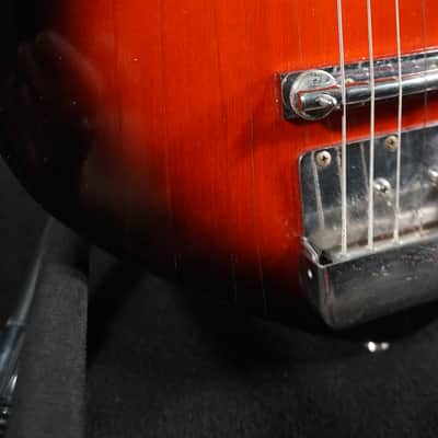 1960s Norma EG-405-2 Redburst MIJ Vintage Electric Guitar w/ Original Gold Foils image 7