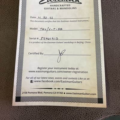 Eastman T64/V-T-GB Hollow body Thinline Electric Guitar image 11