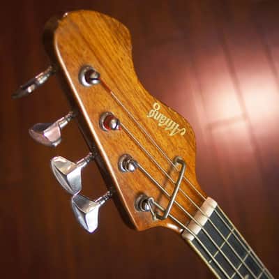 Arirang Short Scale Bass 1970s Olympic White & Mahogany Neck image 5