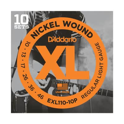 D'Addario E-Guit.String EXL110-10P 10-46 Nickel Wound 10 Sets - Electric Guitar Strings image 1