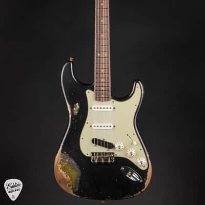 Fender Custom Shop Limited Edition Hotshot Stratocaster Heavy Relic - Black Sparkle over Aged Chartreuse Sparkle/Fender Custom Shop Event Instrument image 3