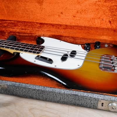 Fender Mustang Bass 1975 Sunburst Vintage USA Short Scale Bass w/ OHSC image 2