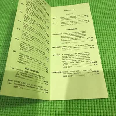 1973 Gibson Amplifiers Price List image 3