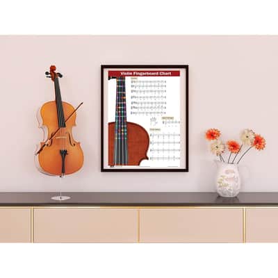 Violin Fingering Chart With Color-Coded Notes, Learn Violin Scales Techniques Suitable For All Levels, Made In The Usa image 6