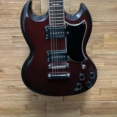 Carlo Robelli SG Style guitar  1970's  MIJ- Red/brown burst w/OHSC image 4