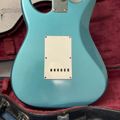 Vintage Palmer Strat Style Electric Guitar Metallic Blue w/ Hard Case Fresh Setup image 6