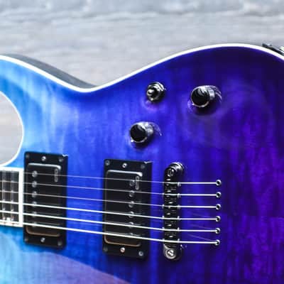 ESP E-II Horizon NT-II Quilted Maple Top Blue Purple Gradation El. Guitar w/Case image 4