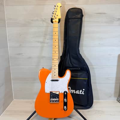 Amati T-Style Electric Guitar Orange Gloss Finish w/ Gig Bag image 11
