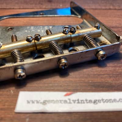 Fender  1950s Telecaster / Blackguard / Nocaster aged bridge GVT true brass Saddles  Aged image 7