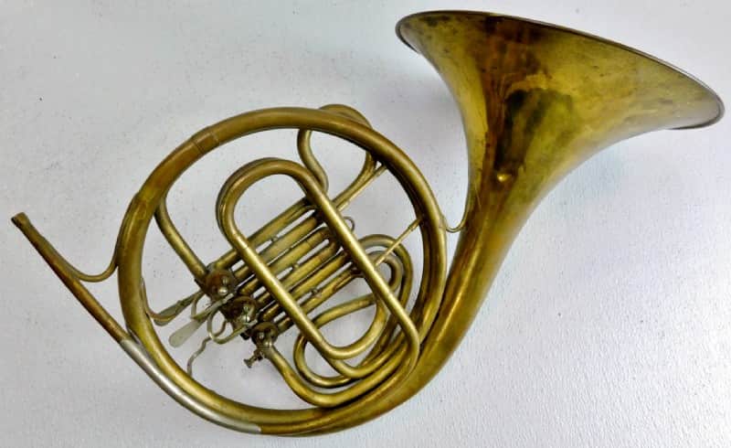 Geo C. Diver Music Co Gold Star Single French Horn, USA,  Lacquered Brass image 1