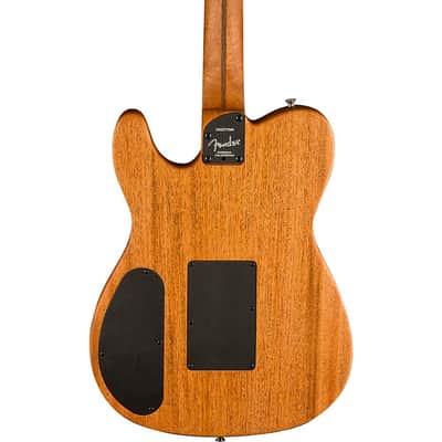 Fender American Acoustasonic Telecaster All-Mahogany Acoustic-Electric Guitar Regular Bourbon Burst image 2
