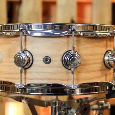 DW 5.5x14 Collector's Pure Oak HVLT Natural Hard Satin Snare Drum - SO#1424763 image 3
