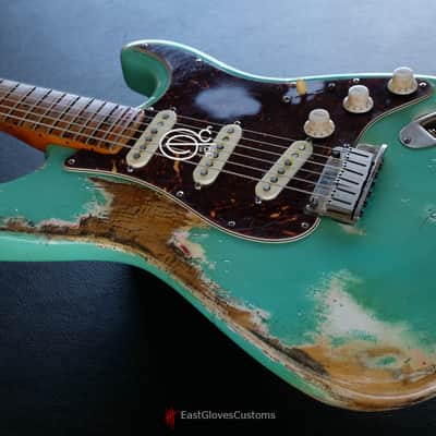 Fender American Stratocaster 40th Anniversary Seafoam Green Made in USA Heavy Aged Relic image 1