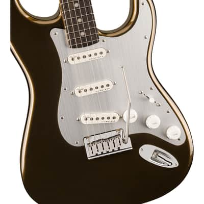 Fender American Ultra II Stratocaster Electric Guitar, Ebony Fingerboard - Texas Tea image 3