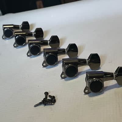 2000's Japan Ibanez RG Series Model GOTOH SG38 Cosmo Black Tuners Tuning Pegs 6 In Line