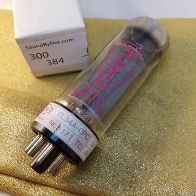 Ruby Matched Pair (2) EL34A-C 6CA7 tNOS AT1000 TESTED Vacuum Tubes Early China Power Pentode 1980-1992 image 2