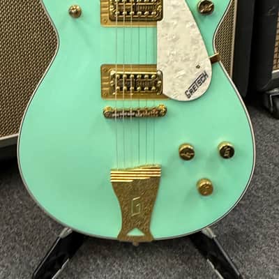 Gretsch G5448 Two Tone Electromatic Double Jet 2018 - Surf Green / White image 3