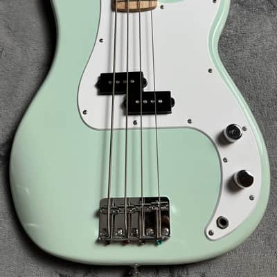 Squier Precision Bass by Fender – Surf Green – Maple Neck – Excellent Condition w/ Gig Bag image 9