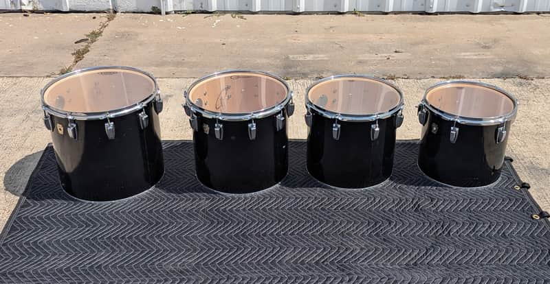 Ludwig Concert Tom Set - 13, 14, 15, 16" - Black Cortex Wrap image 1
