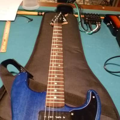 Squier Paranormal Strat-O-Sonic 2025 Sapphire Blue P90 Pickups w/ Fender Gig Bag and Ernie Ball Black guitar strap image 6