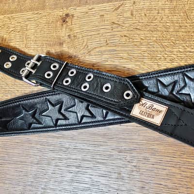 Al Bane For Leather - Blackstar 3" Leather Guitar Strap - Black / Black image 4