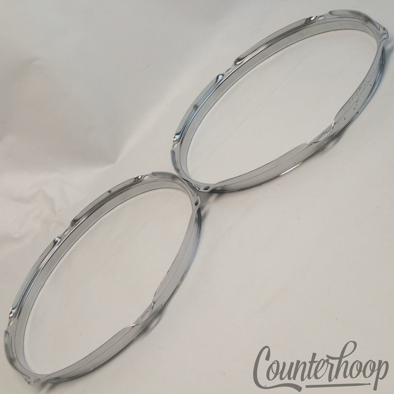 Pearl 2x 12" Tom Drum Rims/Hoops 6-Hole Batter/Resonant Set Triple Flange Chrome — main photograph