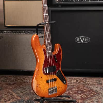 Fender Custom Shop Artisan Maple Burl Relic Jazz Bass - Honey Burst with Hardshell Case image 18