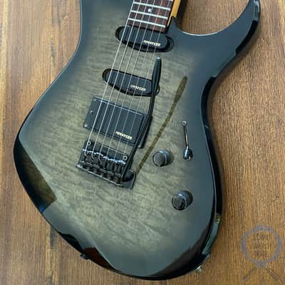 Fernandes HSS Super Strat, Quilted Black Burst, 1990s, MIJ image 1