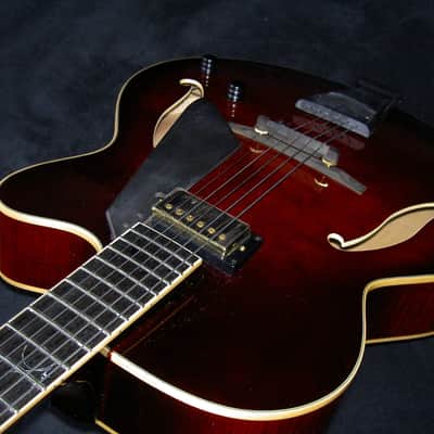 Carved Solid Wood Peerless Cremona Jazz Archtop Electric Guitar w case (small repair on the top) image 9
