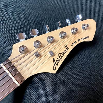 Aria Pro II Jet B’tone Baritone Guitar 2021 See-Through Vintage White image 9