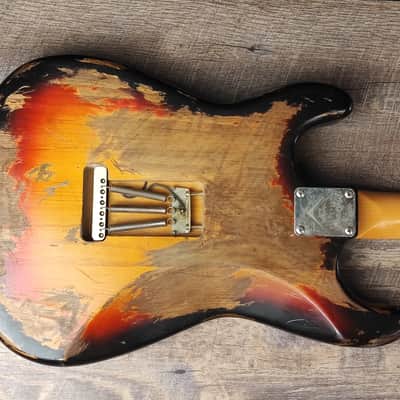 MyDream Partcaster Custom Built - Heavy Relic Sunburst SRV image 3