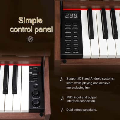 Glarry 88-Key Home Fully Weighted Hammer-action Keybed Digital Piano image 18