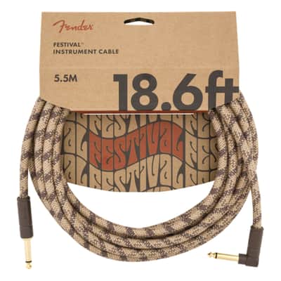 Fender Festival Instrument Cable [S/A] 5.5m (Brown Stripe) - Instrument Cable image 1