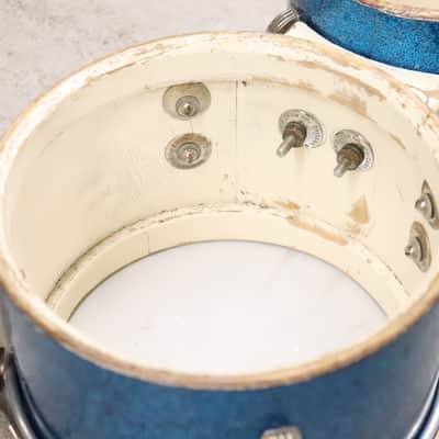 Ludwig Tunable Bongo Drums Vintage 1960's Blue Sparkle image 5