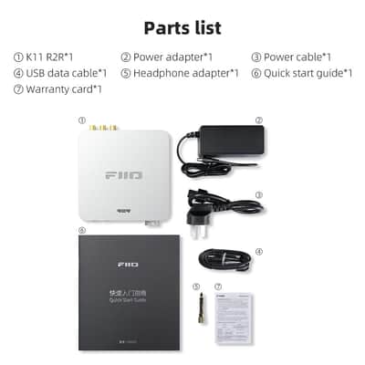 FiiO K11 R2R DAC and Headphone Amplifier for Home Audio or PC, 6.35mm and Balanced 4.4mm, RCA, Coaxial, Optical, 1300mW, 384kHz/24Bit DSD256(Black) image 8