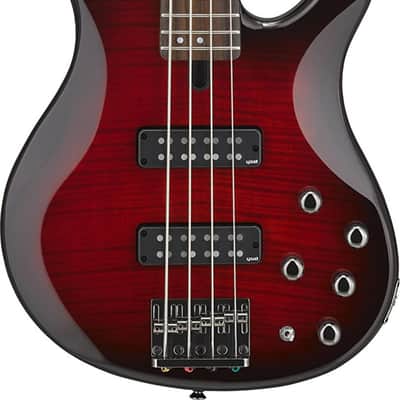 Yamaha TRBX604FM 4-String Bass Guitar, Rosewood Fingerboard, Dark Red Burst image 2