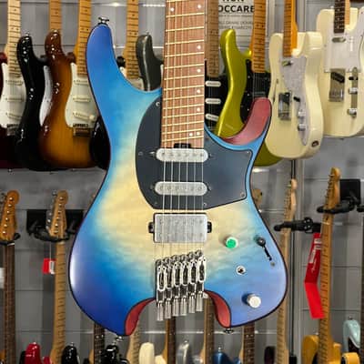 Ibanez   Qx54 Qm Bsm Blue Sphere Burst Matte Headless image 1