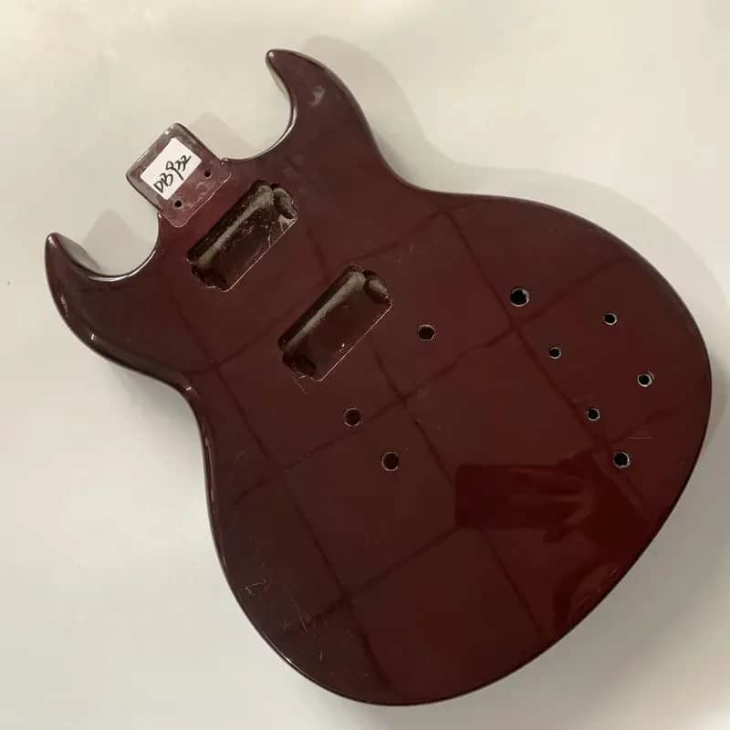 Wine Red Finish Guitar Double Cutaway Solid Basswood Body image 1